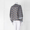 Iris Blue Block Print Floral Soft Cotton Blouse