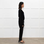 Zadig & Voltaire Lux Black Fine Knit Belted Sweater