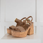 Carmens Beige Suede Cork Sandal