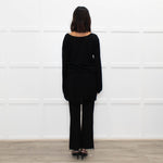 Zadig & Voltaire Lux Black Fine Knit Belted Sweater