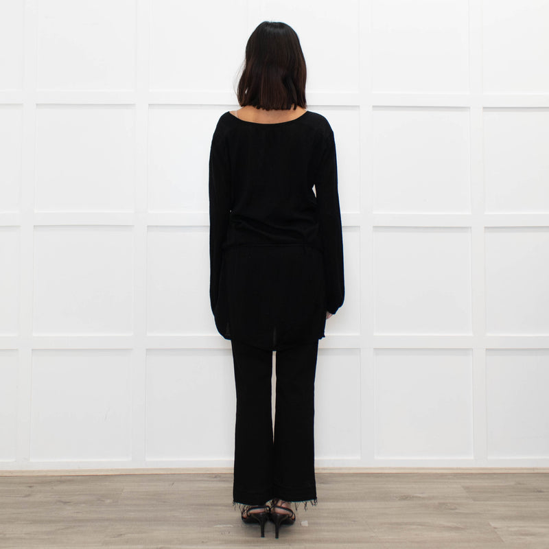Zadig & Voltaire Lux Black Fine Knit Belted Sweater