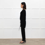Zadig & Voltaire Lux Black Fine Knit Belted Sweater