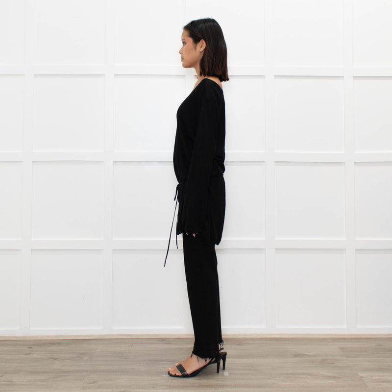 Zadig & Voltaire Lux Black Fine Knit Belted Sweater