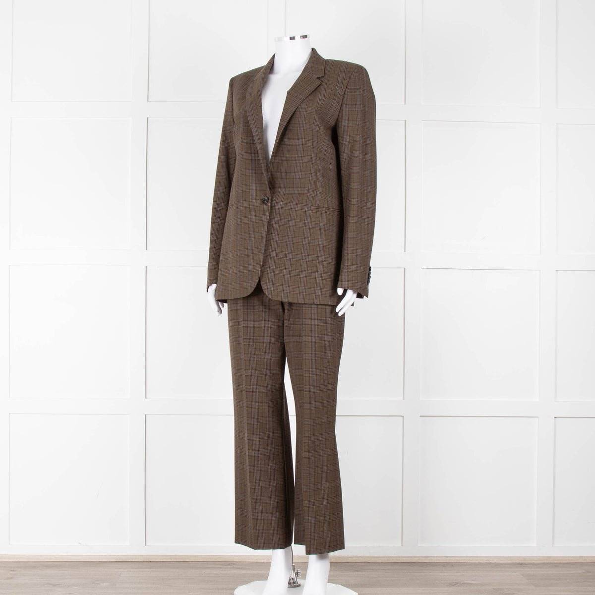 Paul Smith Brown and Blue Check Straight Fit Blazer