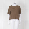 Momoni Gold and Brown Stripe Short Sleeve T-Shirt