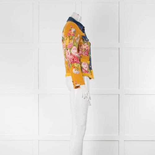 Dolce & Gabanna Floral Linen & Denim Jacket
