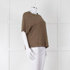Momoni Gold and Brown Stripe Short Sleeve T-Shirt