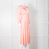 Sandro Pink Satin Midi Dress with Tie Back