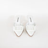 Manolo Blahnik White Maysale Leather Court Shoes
