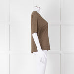 Momoni Gold and Brown Stripe Short Sleeve T-Shirt