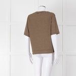 Momoni Gold and Brown Stripe Short Sleeve T-Shirt