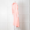 Sandro Pink Satin Midi Dress with Tie Back