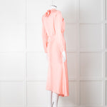 Sandro Pink Satin Midi Dress with Tie Back