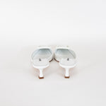 Manolo Blahnik White Maysale Leather Court Shoes