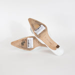 Manolo Blahnik White Maysale Leather Court Shoes