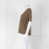 Momoni Gold and Brown Stripe Short Sleeve T-Shirt