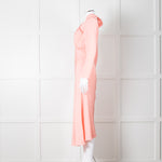 Sandro Pink Satin Midi Dress with Tie Back