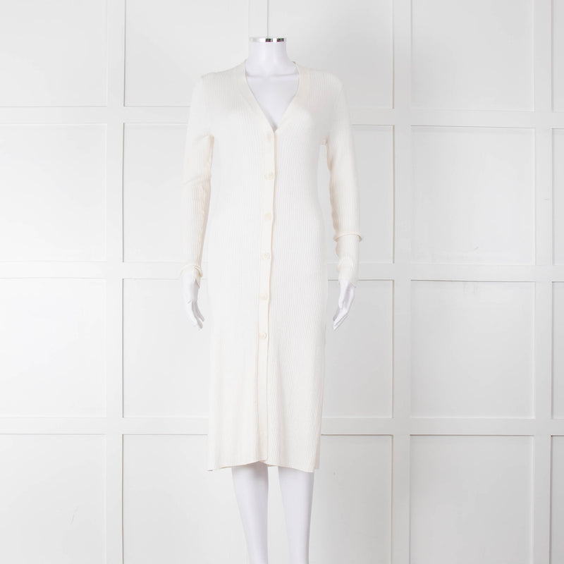 360 Cashmere Cream Long Cardigan With Buttons