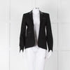 The Kooples Black Blazer With Leather Trim