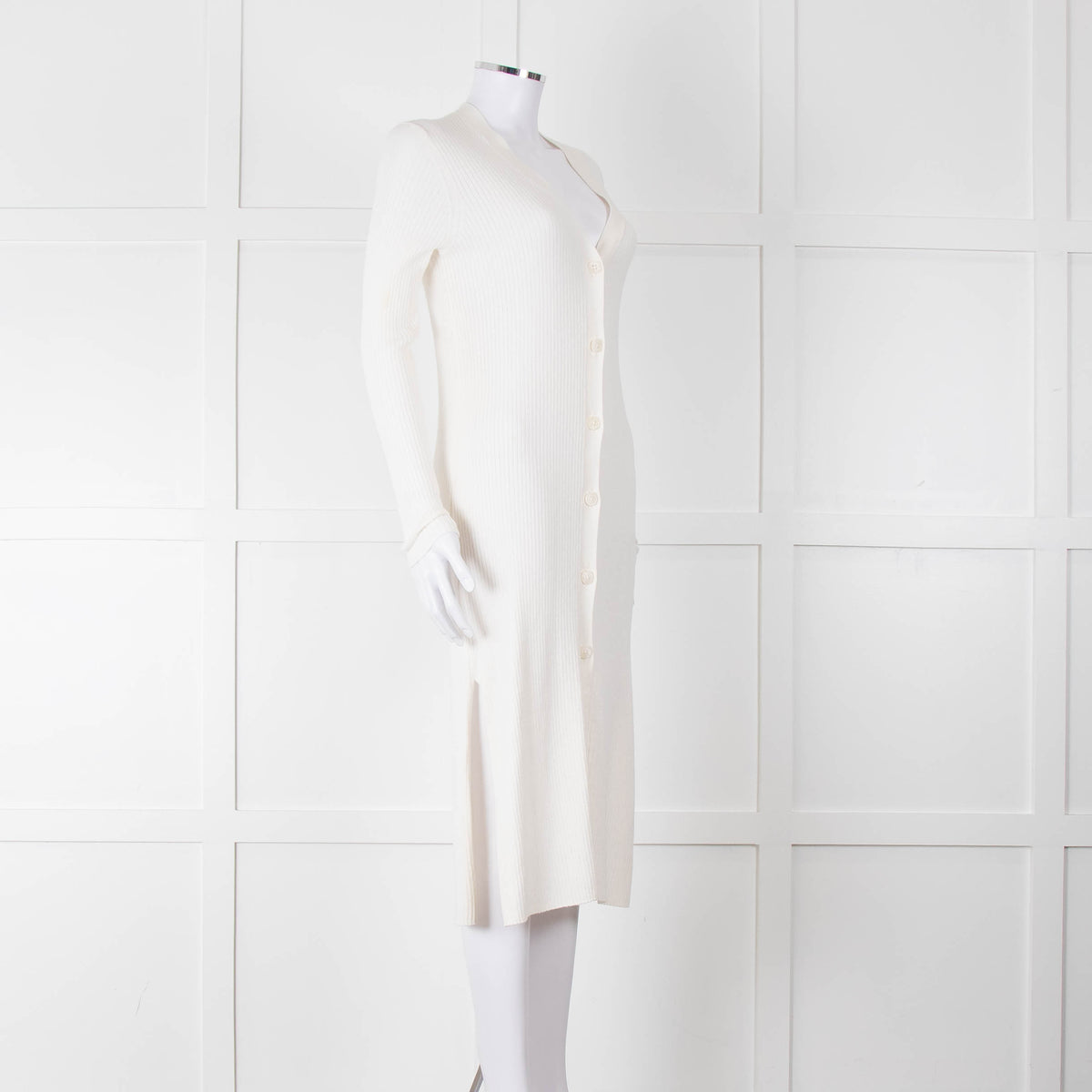 360 Cashmere Cream Long Cardigan With Buttons