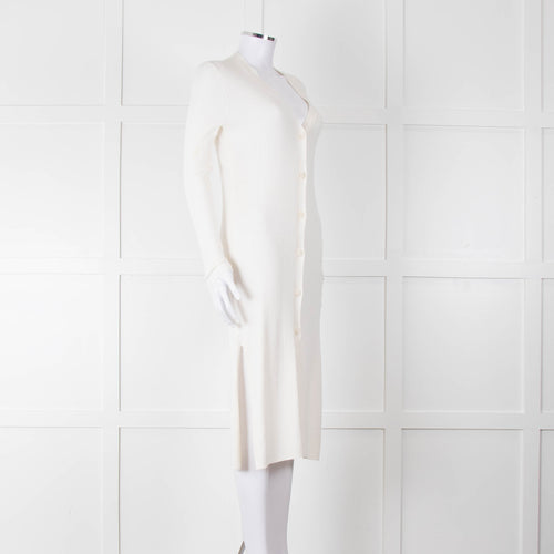 360 Cashmere Cream Long Cardigan With Buttons