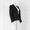 The Kooples Black Blazer With Leather Trim