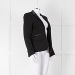 The Kooples Black Blazer With Leather Trim