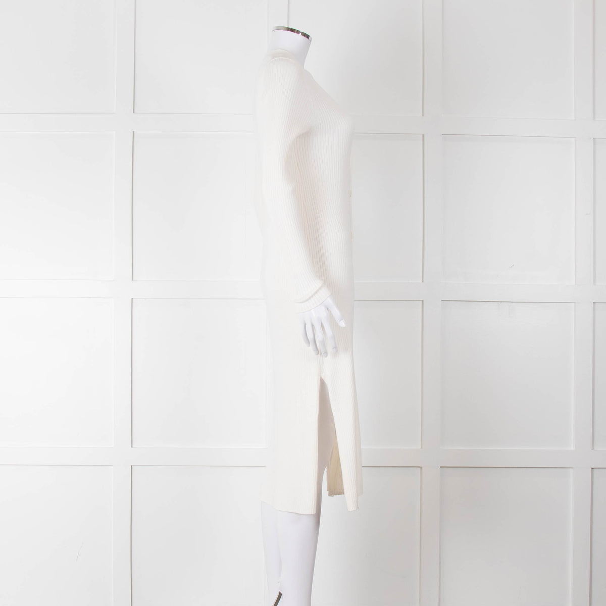 360 Cashmere Cream Long Cardigan With Buttons