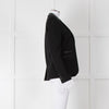 The Kooples Black Blazer With Leather Trim