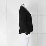 The Kooples Black Blazer With Leather Trim