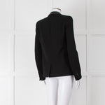 The Kooples Black Blazer With Leather Trim