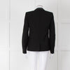 The Kooples Black Blazer With Leather Trim