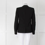The Kooples Black Blazer With Leather Trim