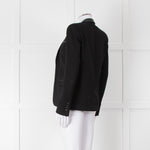 The Kooples Black Blazer With Leather Trim