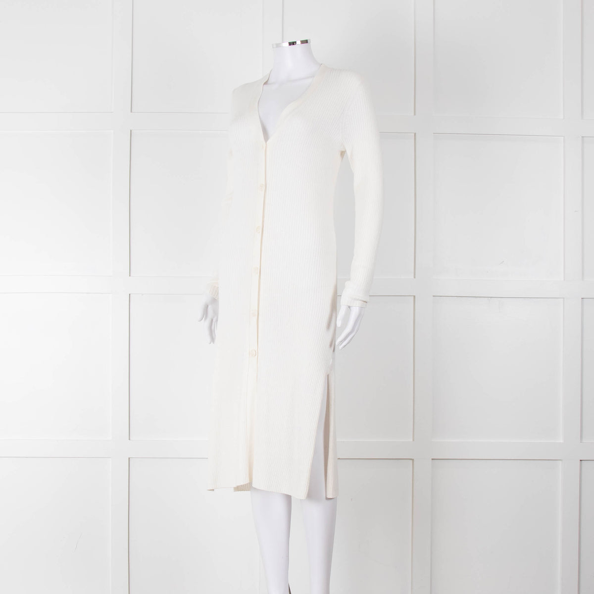 360 Cashmere Cream Long Cardigan With Buttons