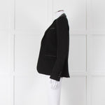 The Kooples Black Blazer With Leather Trim