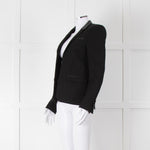 The Kooples Black Blazer With Leather Trim