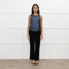 Maje Black Blue Front Sequins Sleeveless Top