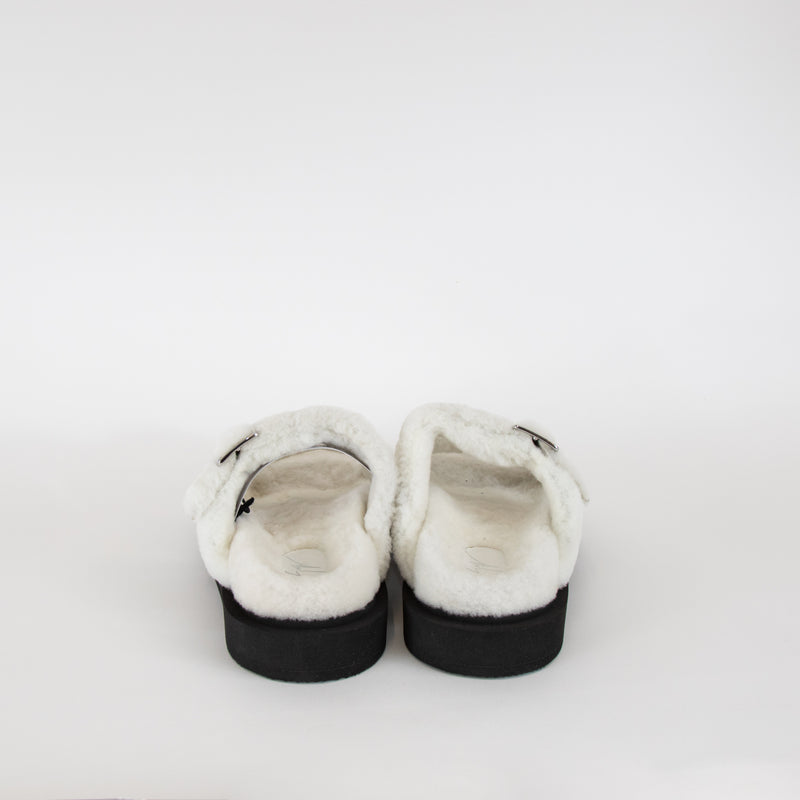 Giuseppe Zanotti Jolanda Cream Winter Shearling Sandals