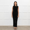 Ganni Black Lurex Tie Neck Sleeveless Knitted Top