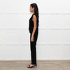 Ganni Black Lurex Tie Neck Sleeveless Knitted Top