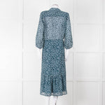 Ba&sh Blue Leaf Print Midi Dress