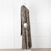 Me + Em Black Gold Long Sleeve Belted Maxi Dress
