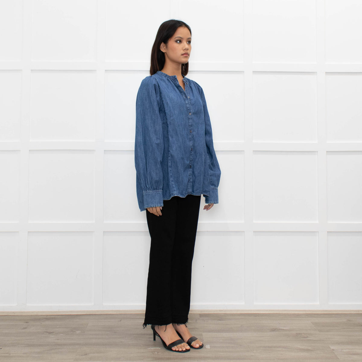 Weekend Max Mara Blue Denim Wide Sleeve Shirt