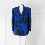 Alexander McQueen Cobalt Blue and Black Graffiti Blazer
