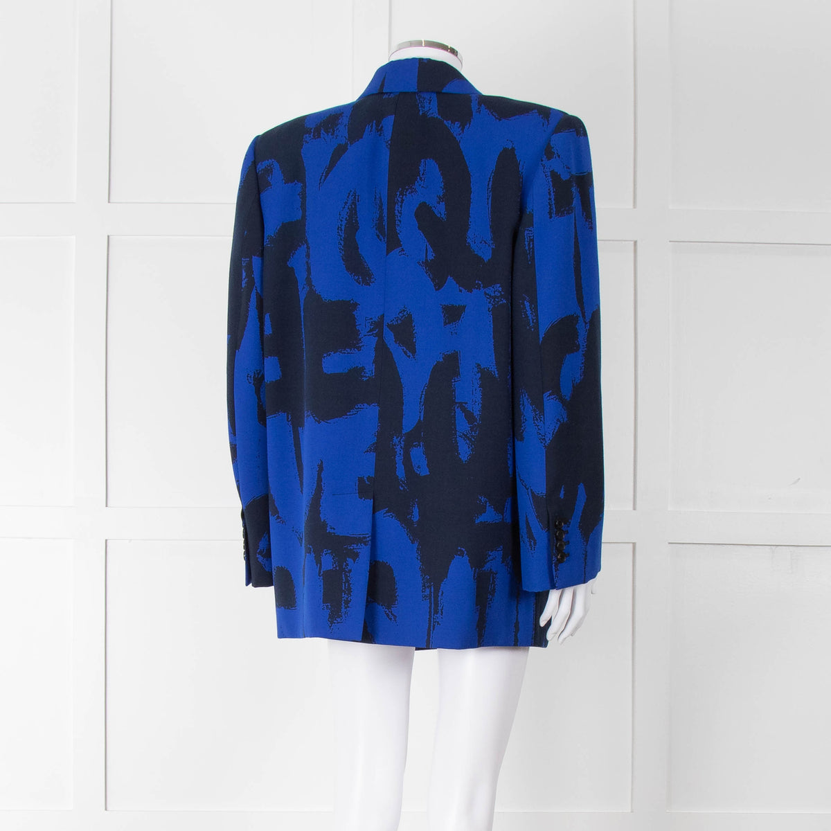 Alexander McQueen Cobalt Blue and Black Graffiti Blazer