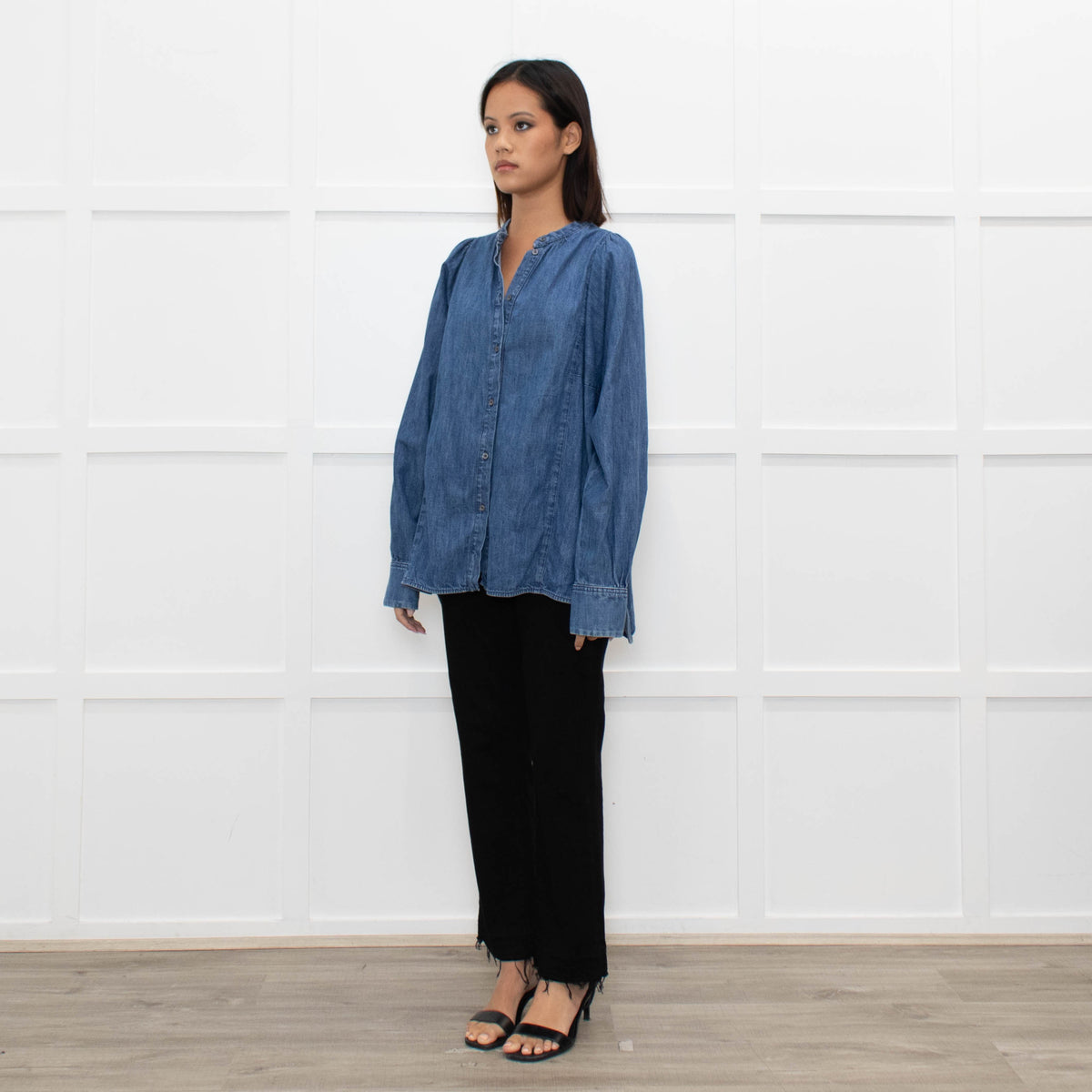 Weekend Max Mara Blue Denim Wide Sleeve Shirt