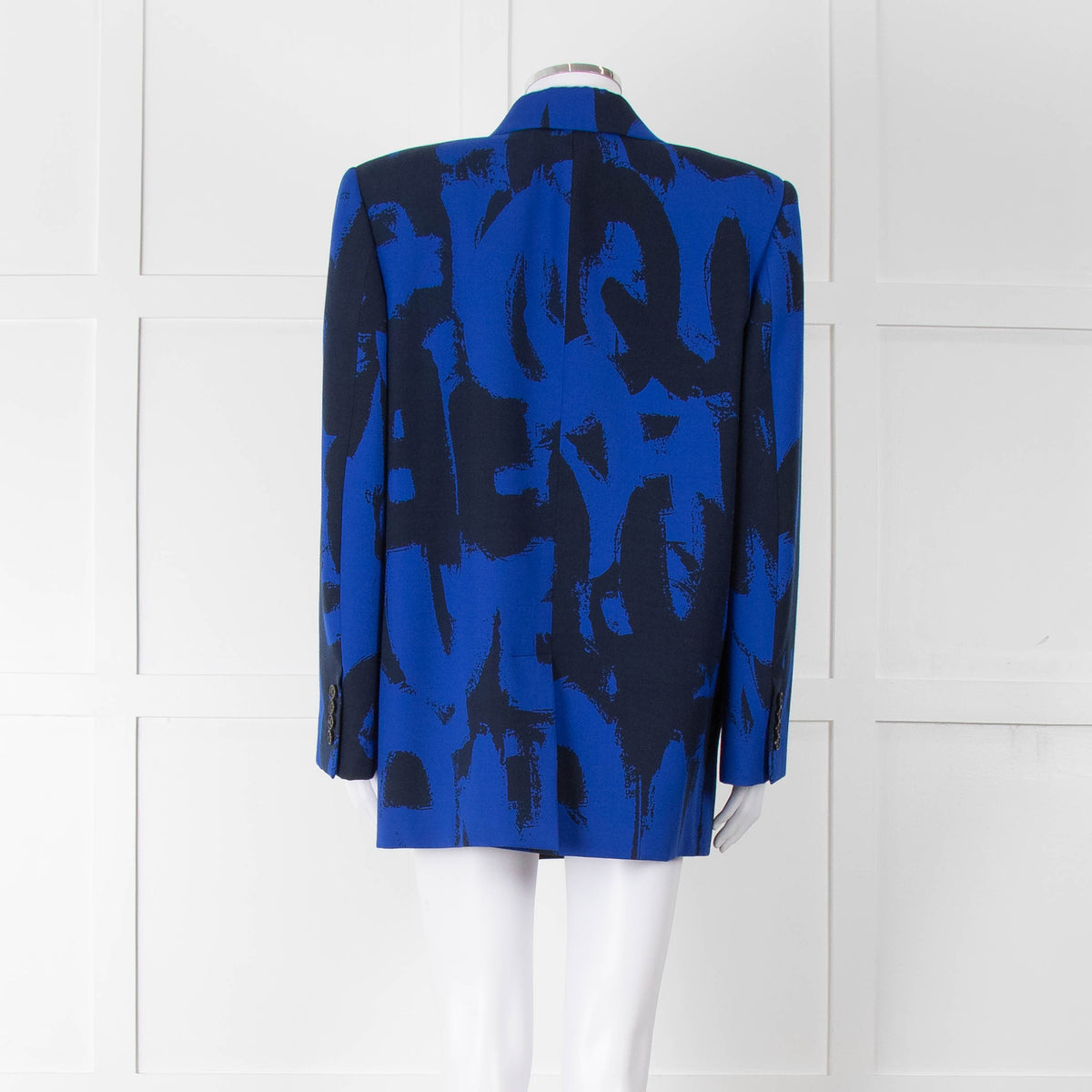 Alexander McQueen Cobalt Blue and Black Graffiti Blazer