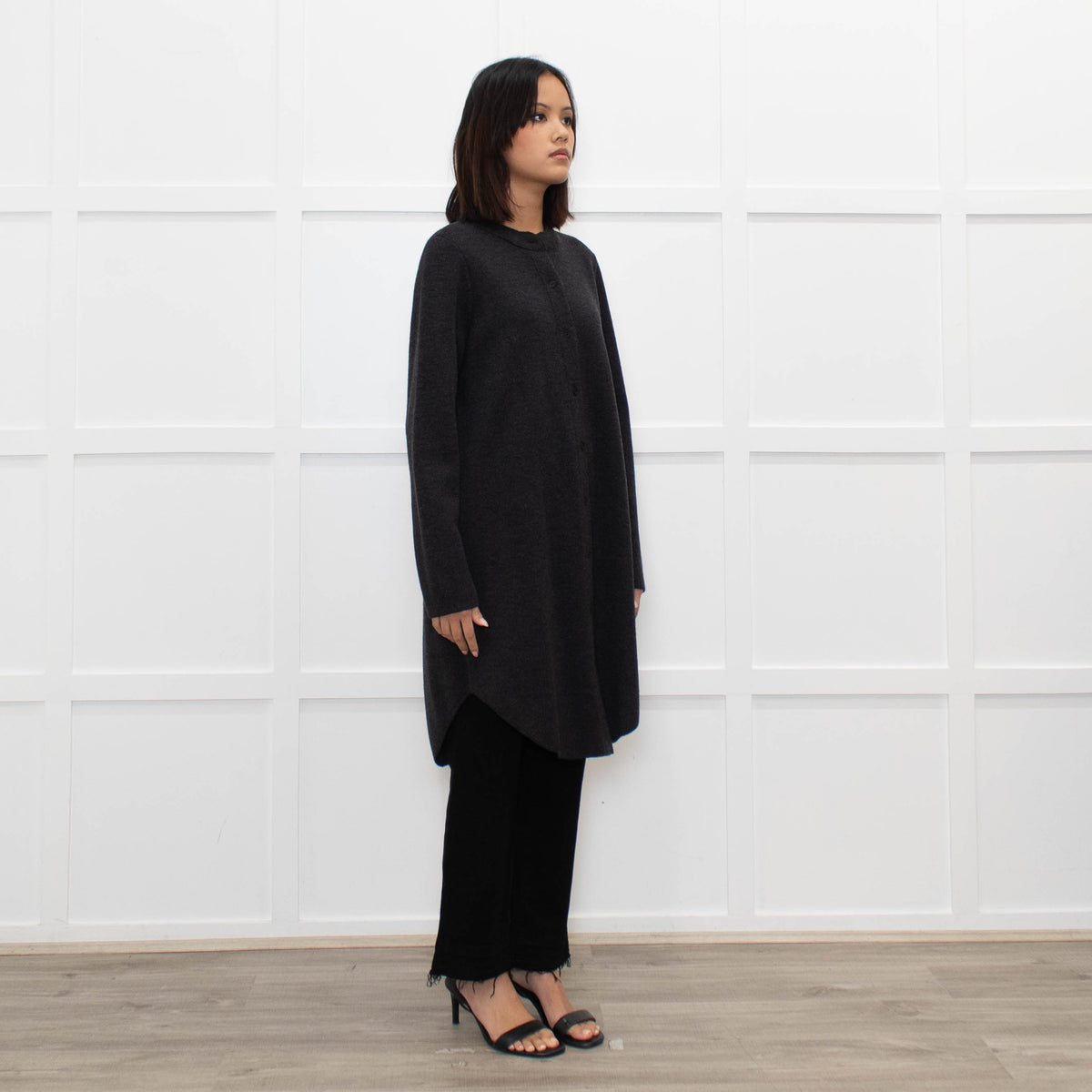Eileen Fisher Dark Grey Long Cardigan
