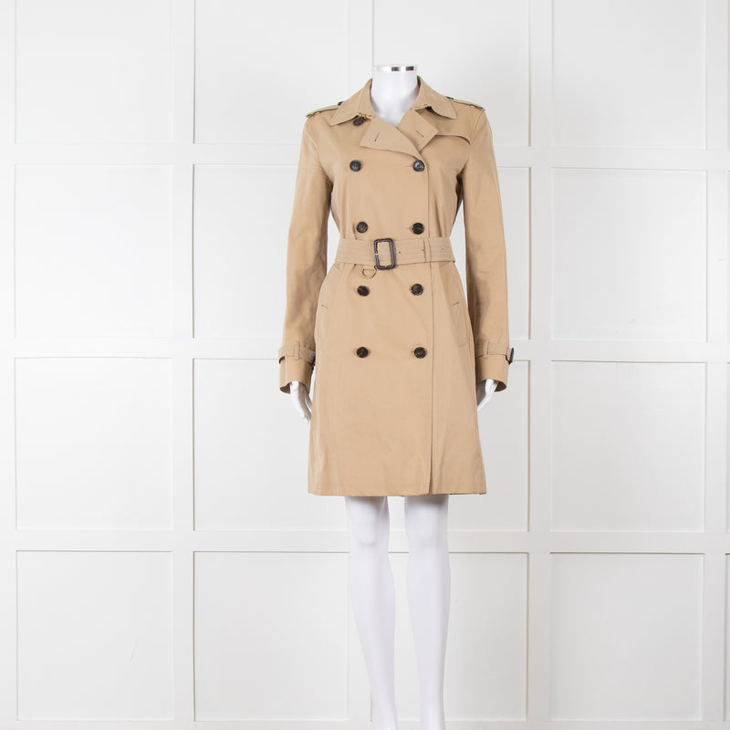 Burberry Beige Belted  Short Trench Coat